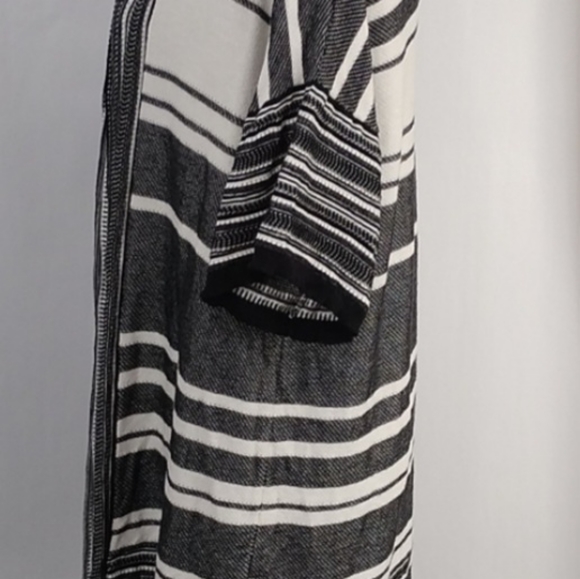 Vince large open front long striped cardigan sweater short sleeve boho chic - Picture 5 of 9